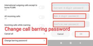 call barring password