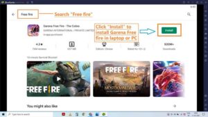 Install free fire on laptop and PC