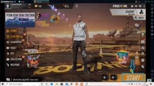 Open free fire game in laptop