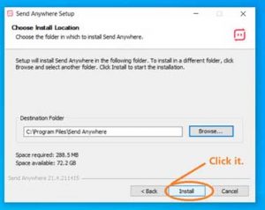 Use send anywhere to transfer data between pc